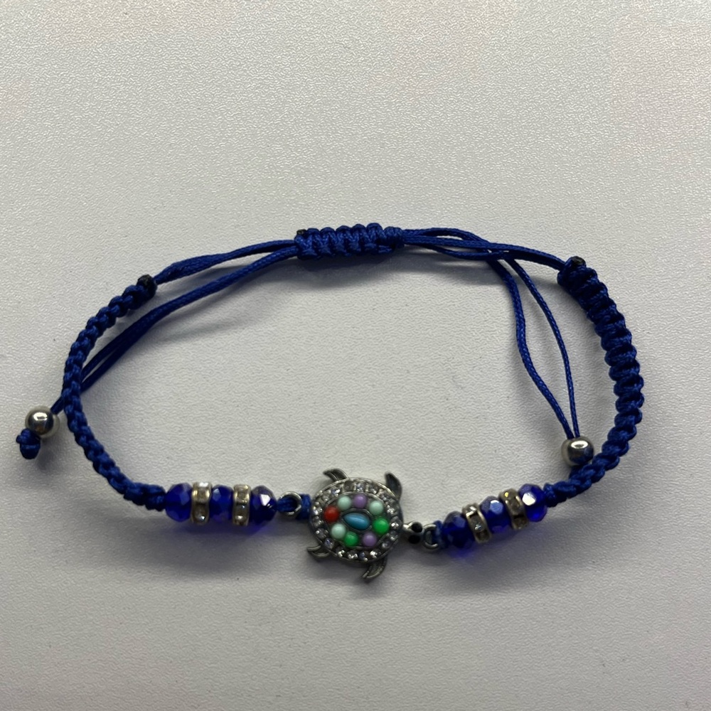 Blue Adjustable Turtle Bracelet